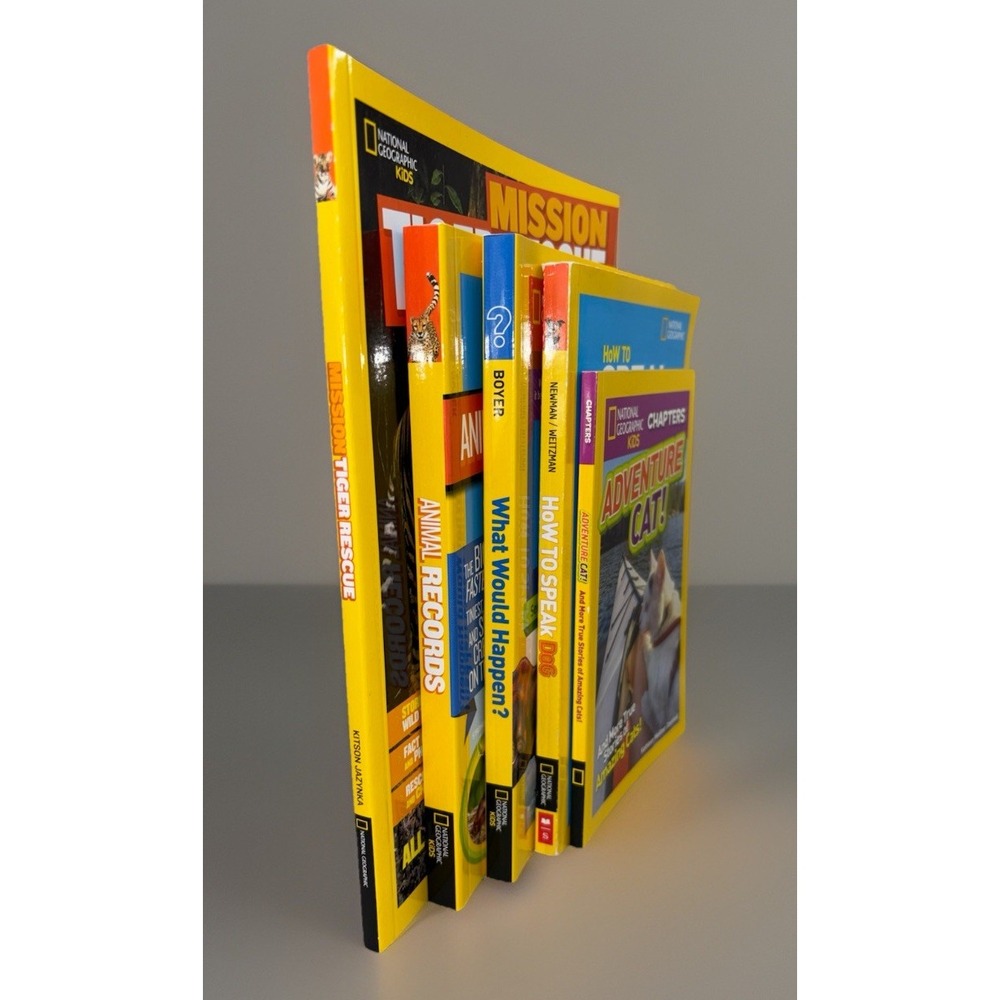 NATIONAL GEOGRAPHIC KIDS Paperback Books Lot of 5 Animals Tiger Cats Dogs